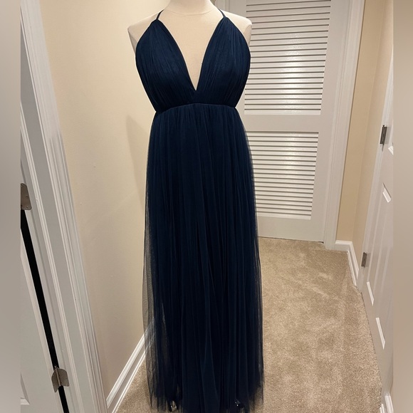 NWT Joanna August Formal Tulle Dress in Navy Size 8 - Picture 2 of 6
